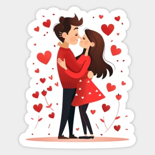 Valentine Romantic couple love birds Sticker